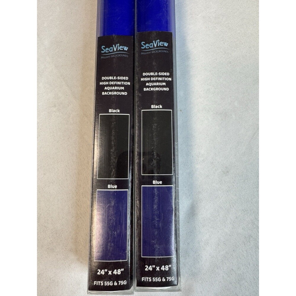 SeaView Double Sided High Def Aquarium background 24" x 48" blue/black 2-Pack